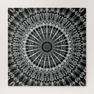 Silver Black Mandala Legpuzzel