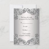Silver Black Mask Masquerade Party RSVP (Achterkant)