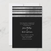 Silver & Black Modern Chic Elegant Wedding Kaart (Voorkant)