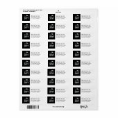 Silver & Black Modern Gradup Adres Label (Full Sheet)