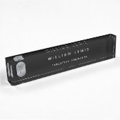 Silver & Black Monogram Modern minimalist Naambordje