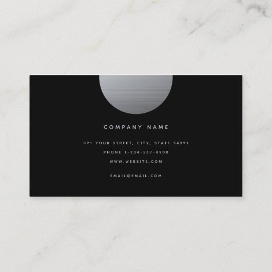 Silver & Black Monogram Modern minimalist Visitekaartje (Achterkant)