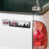 Silver, Black New York Skyline Bumpersticker (Op Truck)