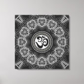 Silver Black Om Sign Love Mandala NewAge Canvas (Voorkant)