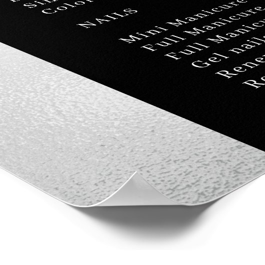 Silver Black Pricelist Salon Poster (Hoek)