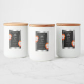 Silver Black Product Label Oranje White Roses Logo Voedselcontainer Etiket (Flessen)