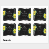 Silver Black Product Labels gele rozen met Logo (Vel)
