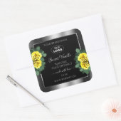 Silver Black Product Labels gele rozen met Logo (Envelop)