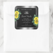 Silver Black Product Labels gele rozen met Logo (Tas)