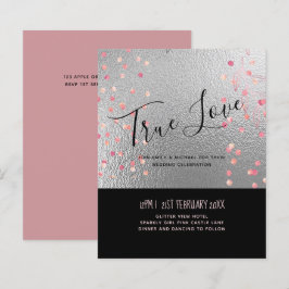 Silver Black Rosegold Confetti Wedding