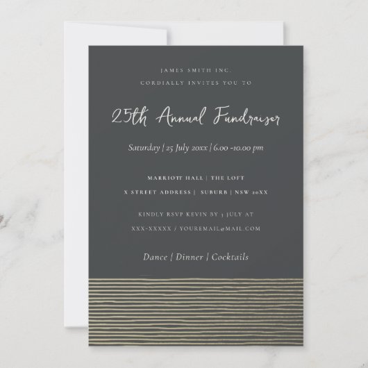 SILVER BLACK SKETCH STRIPTE LINE CORPORATE GEBEURT KAART (Voorkant)