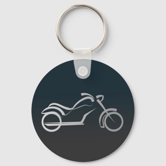 Silver Black Sleek Motorcyle Motorbike-overzicht Sleutelhanger (Voorkant)