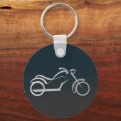 Silver Black Sleek Motorcyle Motorbike-overzicht Sleutelhanger (Voorkant)