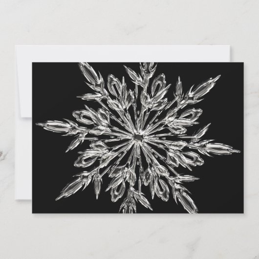 Silver & Black Snowflake-kerstfeest Kaart (Achterkant)