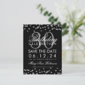 Silver Black Sparen de Datum Confetti van de Verja Save The Date (Staand voorkant)
