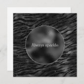 Silver Black Sparkle Zebra Print (Voorkant / Achterkant)