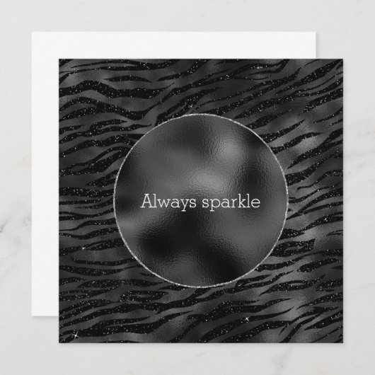 Silver Black Sparkle Zebra Print (Voorkant / Achterkant)