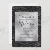 Silver Black Sparkle Zebra Print Kaart (Voorkant)