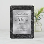 Silver Black Sparkle Zebra Print Kaart (Staand voorkant)