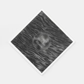 Silver Black Sparkle Zebra Print Servet (Hoek)