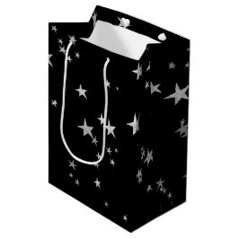 Silver Black Stars Medium Cadeauzakje