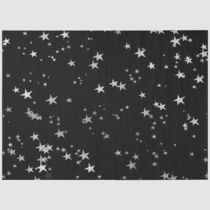 Silver Black Stars Tissuepapier