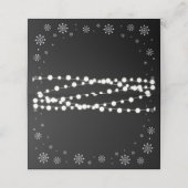Silver & Black String Lights Winter Wedding Shower Plaatskaartje (Buitenkant ongevouwen)