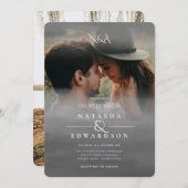 Silver Black White - Abstracte overlay-fotobruilof Kaart (Voorkant / Achterkant)