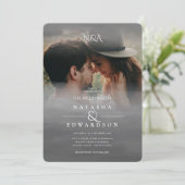 Silver Black White - Abstracte overlay-fotobruilof Kaart (Staand voorkant)