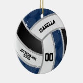 Silver, Black, White en Blue Volleyball - DIY Keramisch Ornament (Rechts)