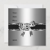 Silver Black White Leopard Diamond Jewel Bow Kaart (Achterkant)