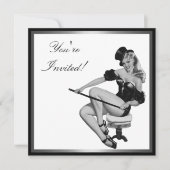 Silver Black & White Style Pin-Up Girl 5 Kaart (Voorkant)