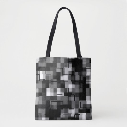 Silver Black White Trendy Pattern Tote Bag (Voorkant)