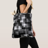 Silver Black White Trendy Pattern Tote Bag (Dichtbij)