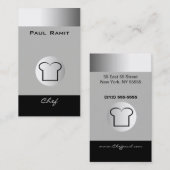 Silver Black White Visitekaartje BW 12 Chef (Voorkant / Achterkant)