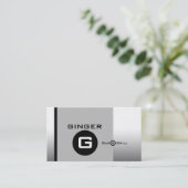 Silver Black White Visitekaartje BW 3 Restaurant (Staand voorkant)