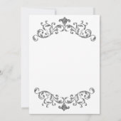 Silver Black White  Vlourish Formal Wedding Kaart (Achterkant)