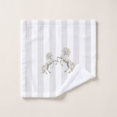Silver Black WhiteStripe Horse Bathroom-handdoekse Bad Handdoek (Wasdoekje)