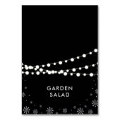 Silver & Black Winter Party Buffet Food Labels Kaart (Voorkant)