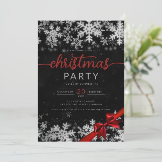 Silver Black Winter Wonder Company Kerstmis Kaart (Staand voorkant)