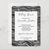 Silver Black Zebra Print Baby shower Kaart (Voorkant)