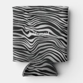 Silver Black Zebra Print Blikjeskoeler (Voorkant)