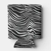 Silver Black Zebra Print Blikjeskoeler (Achterkant)