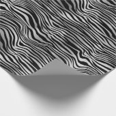 Silver Black Zebra Print Cadeaupapier (Hoek)