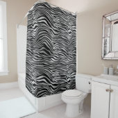 Silver Black Zebra Print Douchegordijn (In situ)