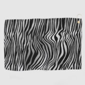 Silver Black Zebra Print Golfhanddoek (Horizontaal)