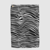 Silver Black Zebra Print Golfhanddoek (Voorkant)