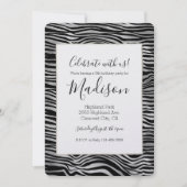 Silver Black Zebra Print Kaart (Voorkant)
