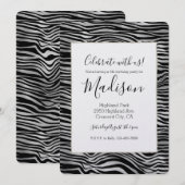 Silver Black Zebra Print Kaart (Voorkant / Achterkant)