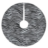 Silver Black Zebra Print Kerstboom Rok (Voorkant)